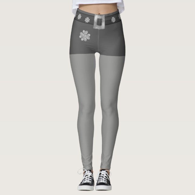 Mode Grau und Silber Leggings (Vorderseite)