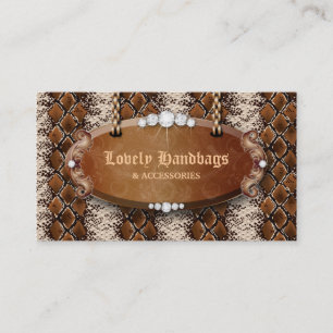 Mode-Handtaschen-Geldbeutel-Leder Snakeskin Brown Visitenkarte