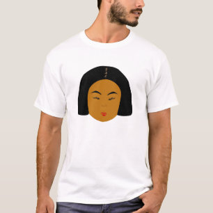 Mode High End tägliche Make-up Routine in Leinen T-Shirt