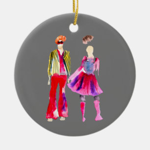 Mode Illustration Aquarellboho Keramik Ornament