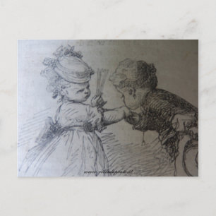 Mode-Illustration aus dem 19. Jahrhundert, schwarz Postkarte