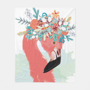 Mode-Illustration mit gezeichnet rosa Flamingoflam Fleecedecke