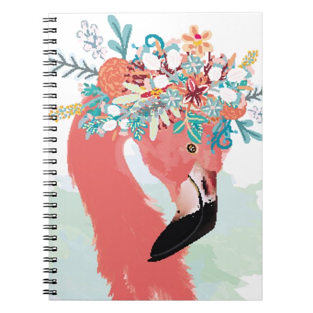 Mode-Illustration mit gezeichnet rosa Flamingoflam Notizblock (Vorderseite)