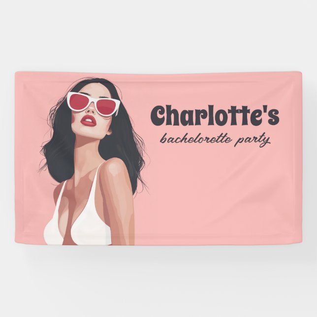 Mode Illustration Stilvolle Frau mit Sonnenbrille Banner (Horizontal)