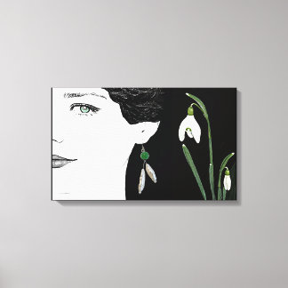 Mode Illustratorin in Perlmuttblüte Leinwanddruck