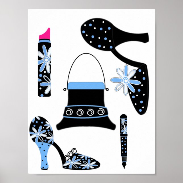 Mode in Blau Poster (Vorne)