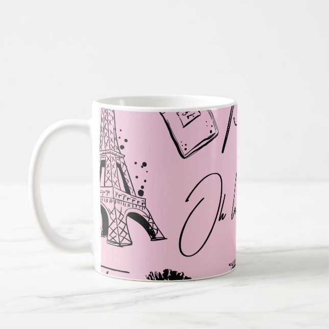 Mode, Kalligrafie, Eiffelturm, Lippen Kaffeetasse (Links)