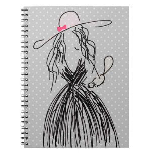 Mode Lady mit Polka Dots Notizblock