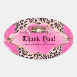 Mode Leopard Aufkleber Juwelier Kronen Pink 3