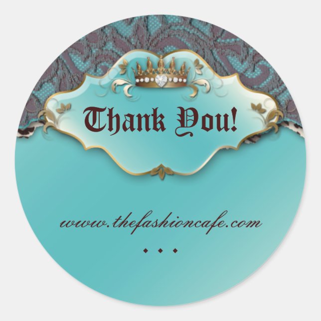 Mode Leopard Sticker Juwelier Crown Aquamarin (Vorderseite)