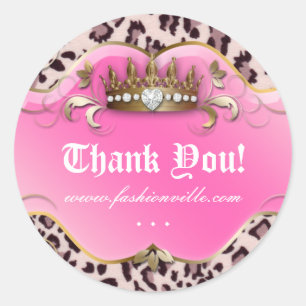 Mode Leopard Sticker Juwelierkrone Rosa