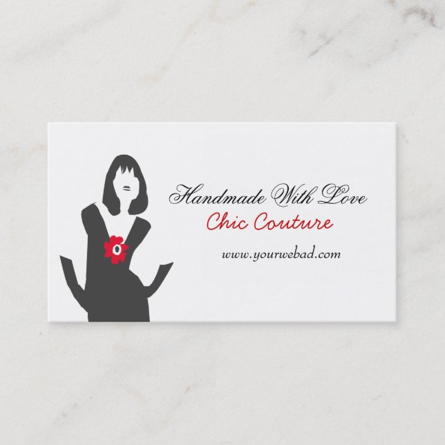 Mode-Modell Black Allure Posh Chic Schönheit Visitenkarte (Vorderseite)