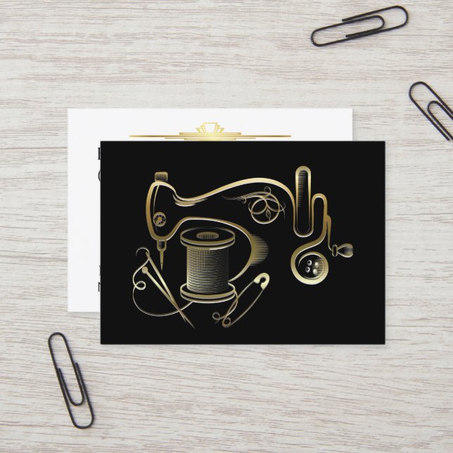 Mode, Nähen, Version der Seamstress Business Card Visitenkarte (Vorderseite/Rückseite Beispiel)