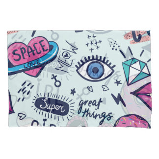 Mode Patch: Pop Art Stickers. Kissenbezug