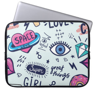 Mode Patch: Pop Art Stickers. Laptopschutzhülle
