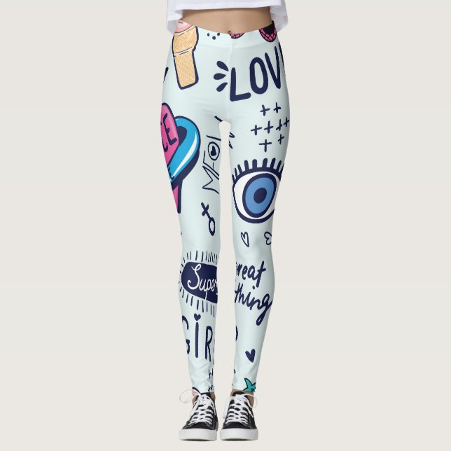Mode Patch: Pop Art Stickers. Leggings (Vorderseite)