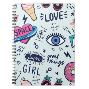 Mode Patch: Pop Art Stickers. Notizblock