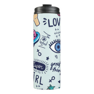 Mode Patch: Pop Art Stickers. Thermosbecher
