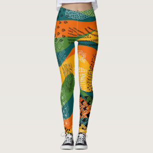 Mode-Patchwork: Entwürdigende Abstrakte Kunst Leggings