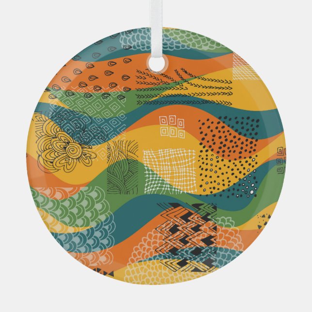 Mode-Patchwork: Entwürdigende Abstrakte Kunst Ornament Aus Glas (Vorderseite)