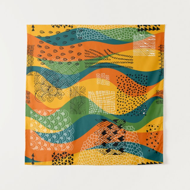 Mode-Patchwork: Entwürdigende Abstrakte Kunst Wandteppich (Vorderseite)