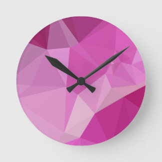 Mode-pinkfarbenes rosa abstraktes niedriges runde wanduhr