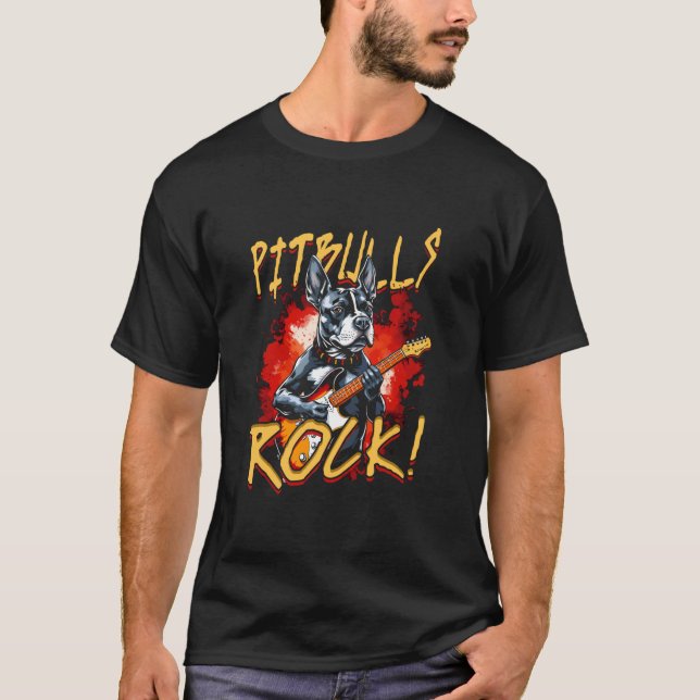 Mode Pitbull Pitbulls Rocken T-Shirt (Vorderseite)