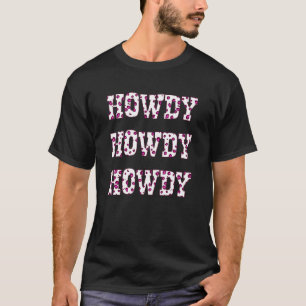 Mode Rosa Leopard Land Westen Südliche Cowgirl T-Shirt