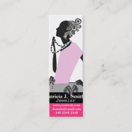 Mode-Schmuck-Modell-Zahl rosa Dame Visitenkarte