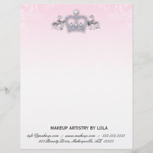 Mode-Schmuck-Salon-Briefkopf-Kronen-Rosa Briefkopf
