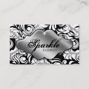 Mode-Schmuck-Visitenkarte-Blatt-Strudel-Silber Visitenkarte