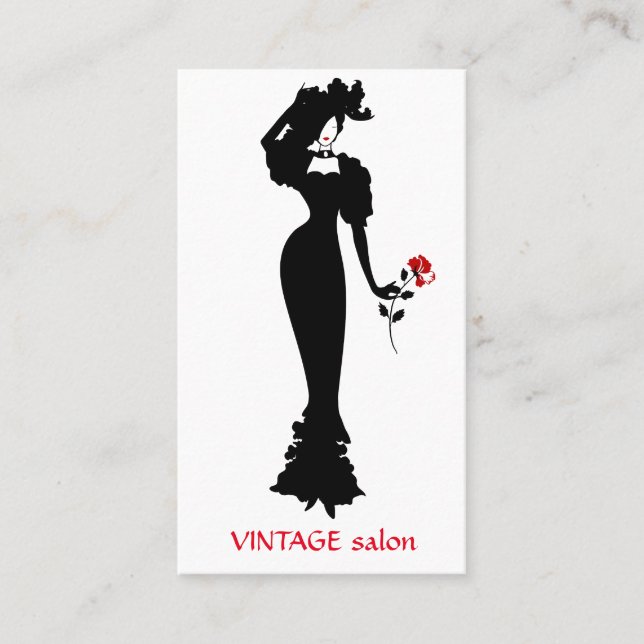 Mode-Schneider, Frisiermaschine Vintagen Stil Visitenkarte (Vorderseite)