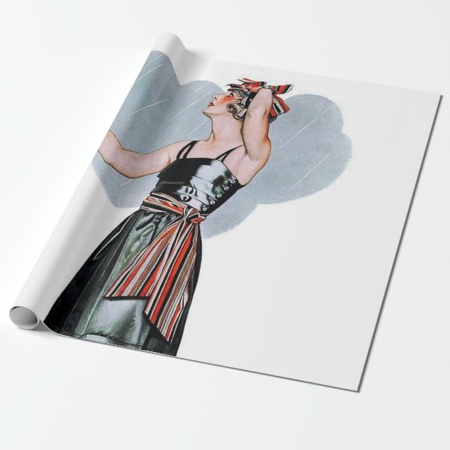 Mode Schönheit im Regen von C Coles Phillips Geschenkpapier (Ungerollt)