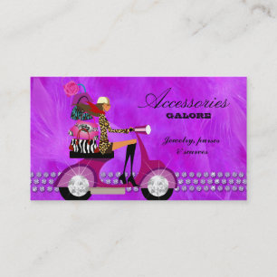 Mode schürzt Schmuck-violette Spitze-Federn Visitenkarte