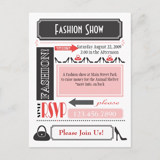 Mode Show Einladung (Vorderseite)
