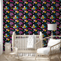 Mode Smiley-Blumen-Graffiti-Muster