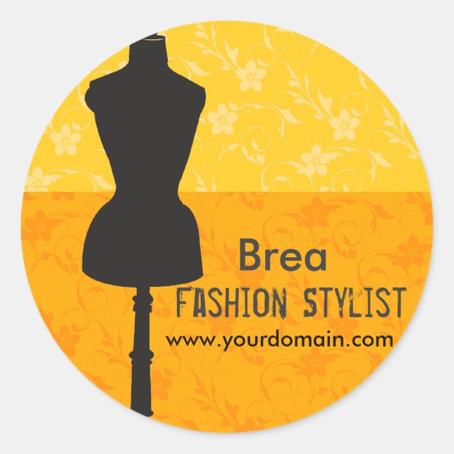 Mode Stylist Beruflich Dress Posh Life Runder Aufkleber (Vorderseite)