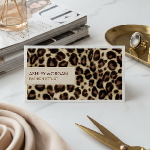 Mode-Stylist - Trendy Leopard Print Visitenkarte