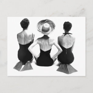 Mode Swimwear 1950 Postkarte