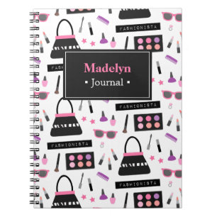 Mode-Trend Fashionista-Make-up Mädchen Notizbuch Notizblock