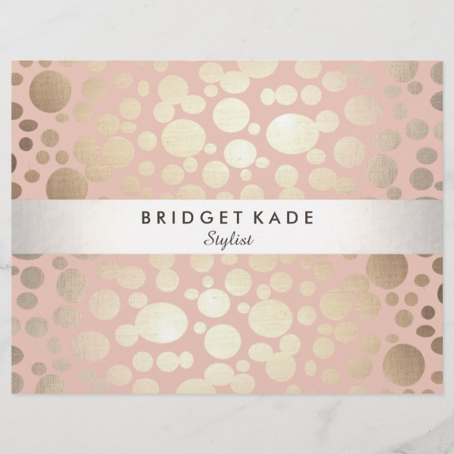 Mode und Beauty Gold & Pink Gepunktetes Muster Flyer (Vorne)