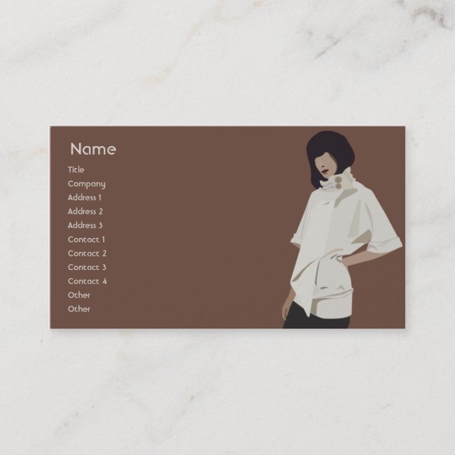 Mode-Verkaufsberater - Geschäft Visitenkarte (Vorderseite)