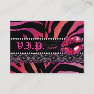 Mode VIP-Karten-Spitze-LippenZebra rosarot Treuekarte