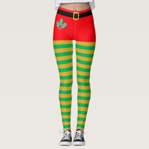 Mode-Weihnachtself-gestreifte Leggings