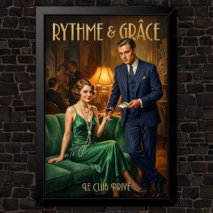Mode-Werbung im Vintage-Stil der 1920er Jahre Poster