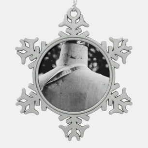 Mode zurück im Freien Schneeflocken Zinn-Ornament