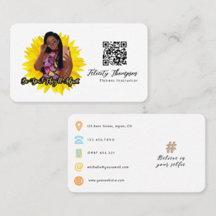 Modebewusste Selfie-Girl QR-Code Visitenkarte