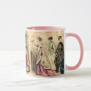 Modebewusste viktorianische Damen Tasse