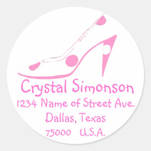 Modebewusstes Pink Showadressen-Etikett Runder Aufkleber