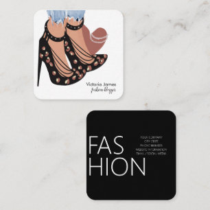 Modebloggerin Planerin Chic Beauty Fashionista Quadratische Visitenkarte